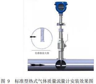 DN100熱式氣體質量流量計插入式安裝效果圖